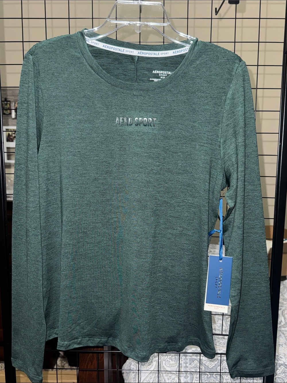 NWT SZ M Aeropostale AFPO Sport Crewneck Sweater in Green Heather